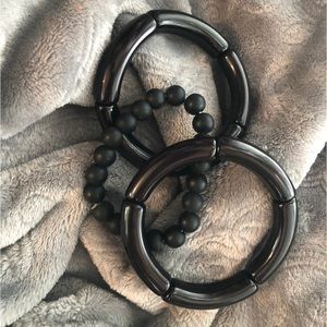 ❤️BLACK ACRYLIC BRACELET SET